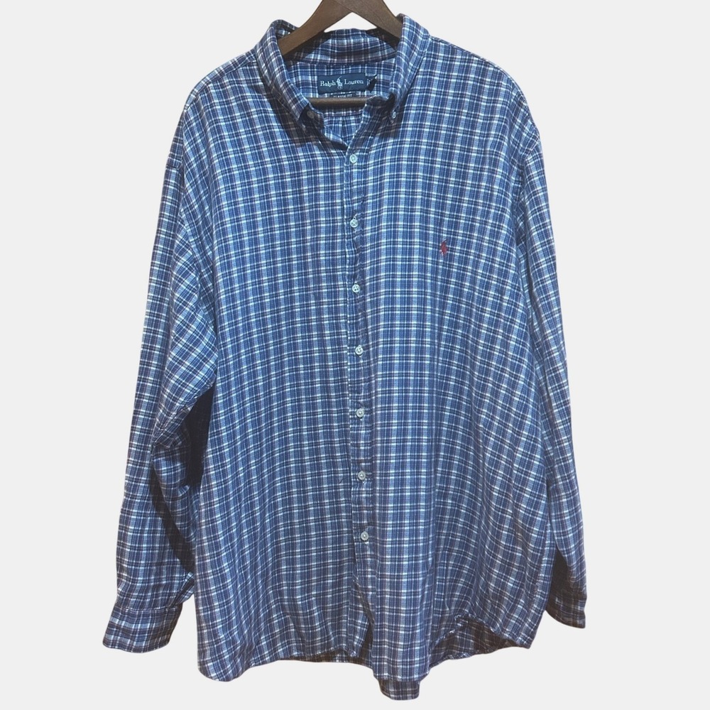 Ralph Lauren Men's‎ Plaid Long Sleeve Classic Fit Button Down Shirt 3XB Big